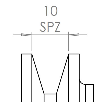 10 mm széles ékprofilban futó szíjak