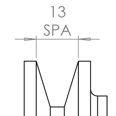 13 mm széles ékprofilban futó szíjak