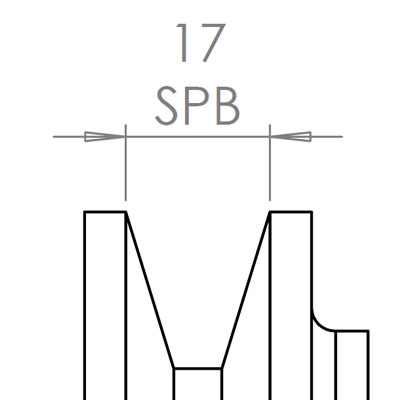 17 mm széles ékprofilban futó szíjak