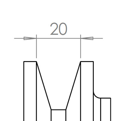 20 mm széles ékprofilban futó szíjak