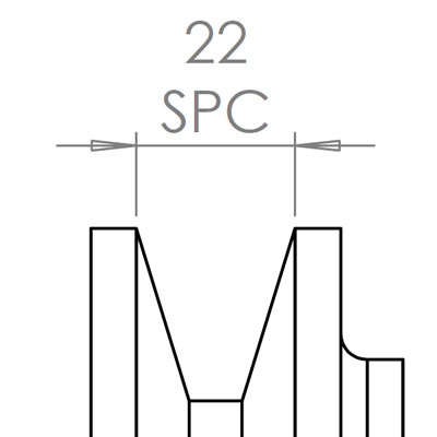 22 mm széles ékprofilban futó szíjak