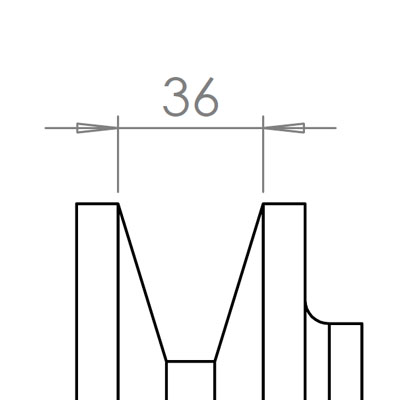 36 mm széles ékprofilban futó szíjak