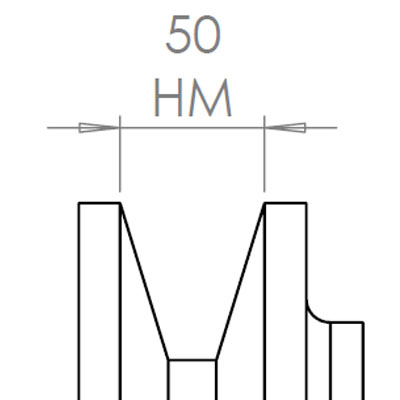 50 mm széles ékprofilban futó szíjak